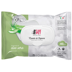 Flair Pet Salviette Detergenti Nuvole di Sapone Aloe Vera 40pz