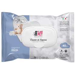 Flair Pet Salviette Detergenti Nuvole di Sapone Talco 40pz