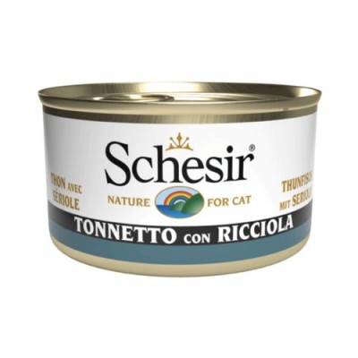 Schesir Cat Linea Blue Deluxe Tonnetto con Ricciola in Gelatina Lattina 85 gr