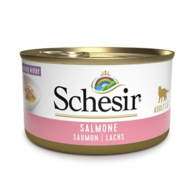 Schesir Cat Linea Deluxe Salmone al Naturale in Acqua di Cottura Lattina 85 gr