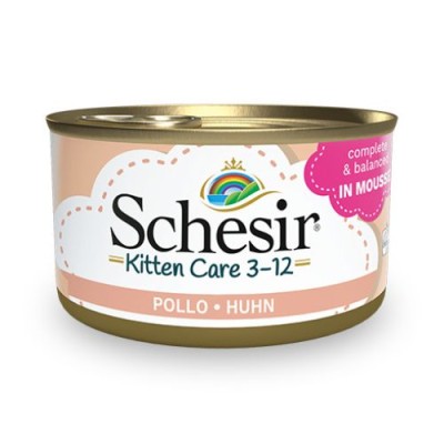 Schesir Cat Kitten 3-12 Mesi Mousse di Pollo Lattina 85 gr