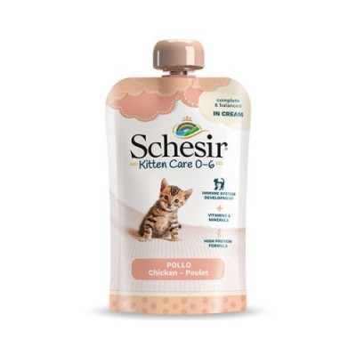 Schesir Cat Kitten Cream 0-6 Mesi con Pollo Brick 150 gr