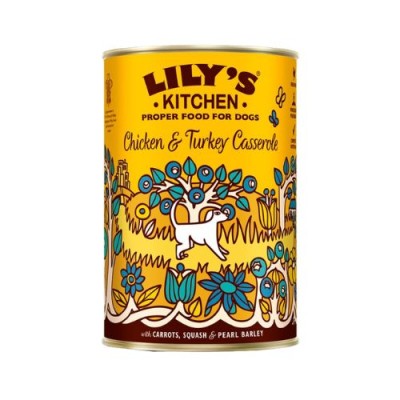 Lily's Kitchen Dog Umido Chicken & Turkey Casserole Lattina 400gr