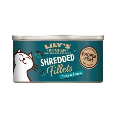 Lily's Kitchen Cat Umido Shredded Fillets Tonno e Salmone Lattina 70gr