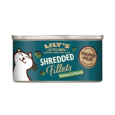 Lily's Kitchen Cat Umido Shredded Fillets Pollo e Cozze Lattina 70gr