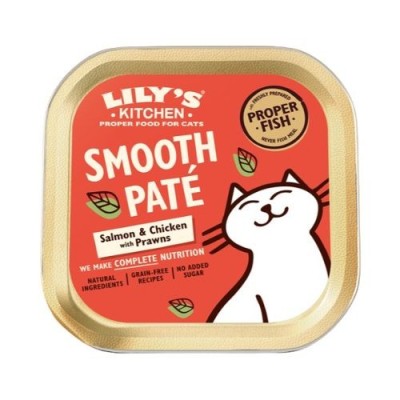 Lily's Kitchen Cat Umido Smooth Patè Salmone e Pollo Vaschetta 85gr