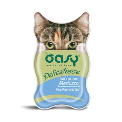 Oasy Cat Delicatesse PatÃ¨ Fine con Merluzzo 85 g