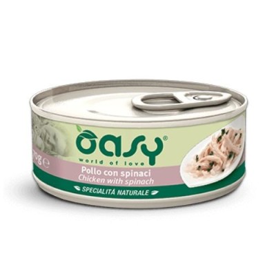 Oasy Cat Specialita  Naturali Pollo con Spinaci Lattina 150 g