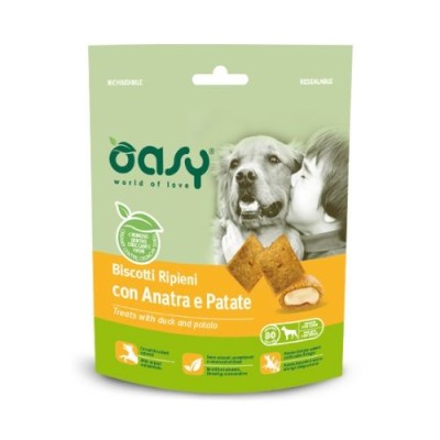 Oasy Dog Snack Biscotti Ripieni Adult con Anatra e Patate 80 g