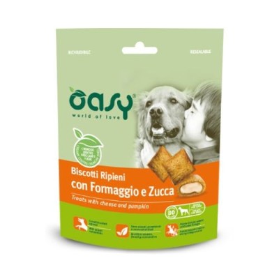 Oasy Dog Snack Biscotti Ripieni Adult con Formaggio e Zucca 80 g