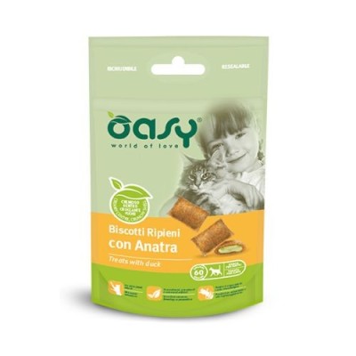 Oasy Cat Snack Biscotti Ripieni Adult con Anatra 60 g