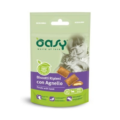 Oasy Cat Snack Biscotti Ripieni Adult con Agnello 60 g