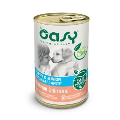 Oasy Dog OAP Puppy & Junior Salmone Lattina in Patè 400 g