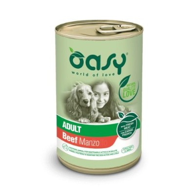 Oasy Dog Lifestages Adult Con Manzo Lattina in Patè 400 g