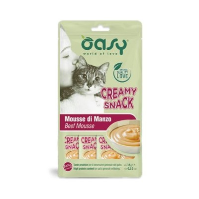 Oasy Cat Creamy Snack Manzo x4