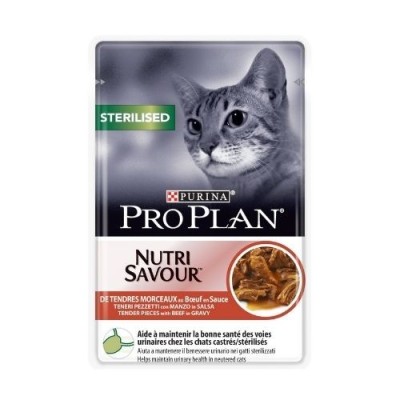 Pro Plan Cat Nutrisavour Sterilised con Manzo Bustine in Salsa 85 g