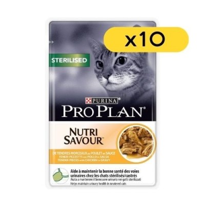 Pro Plan Cat Nutrisavour Sterilised Multipack Con Pollo 10x85g