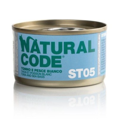 Natural Code Cat Steril 05 Tonno con Pesce Bianco Lattina 85 gr