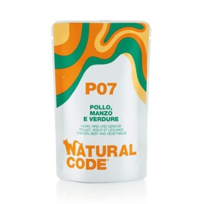 Natural Code Cat Pouches P07 Pollo Manzo e Verdure Bustina 70 g
