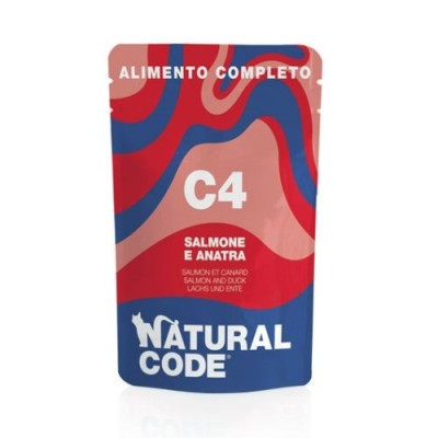 Natural Code Cat Patè Completo Adult con Salmone e Anatra Bustina 70 gr