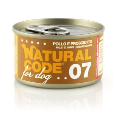 Natural Code Dog 07 Pollo e Prosciutto al Naturale Lattina 90 gr