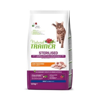 Natural Trainer Cat Adult Sterilized Carni Bianche 1.5 kg