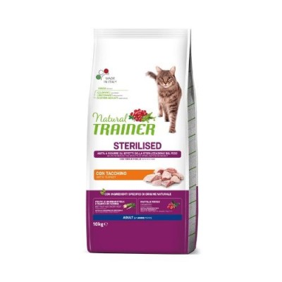 Natural Trainer Cat Adult Sterilized con Tacchino 10 kg