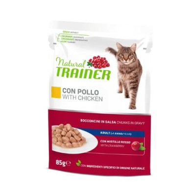 Natural Trainer Cat Adult con Pollo Bocconcini in Salsa Busta 85 g