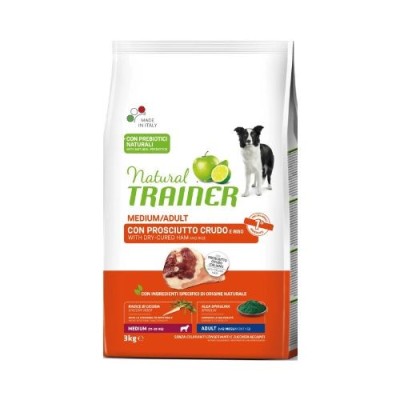 Natural Trainer Adult Medium con Prosciutto Crudo e Riso 3 kg