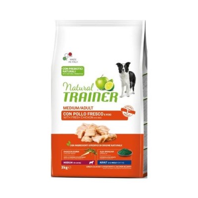 Natural Trainer Adult Medium con Pollo Fresco e Riso 3 kg