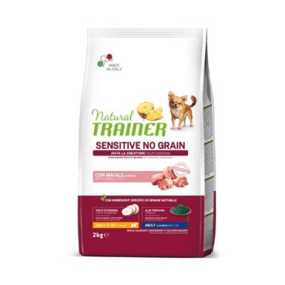 Natural Trainer Dog Sensitive NO Grain Adult Small Mini Maiale e Patate 2 kg
