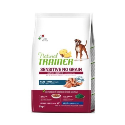 Natural Trainer Dog Sensitive NO Grain Adult Medium Maxi Trota e Patate 3 kg