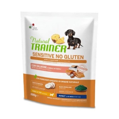 Natural Trainer Dog Sensitive NO Gluten Adult Mini con Salmone 800 g