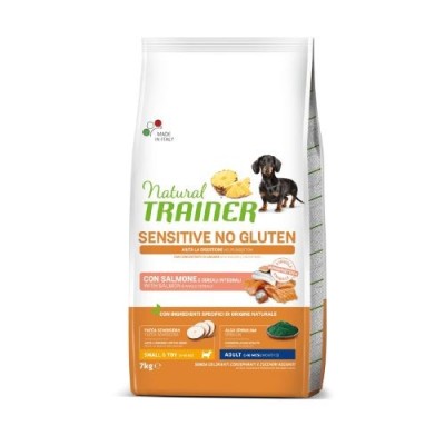 Natural Trainer Dog Sensitive NO Gluten Adult Mini con Salmone e Cereali Integrali 7 kg