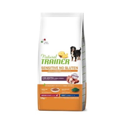 Natural Trainer Sensitive NO Gluten Adult Medium e Maxi con Anatra 12Kg