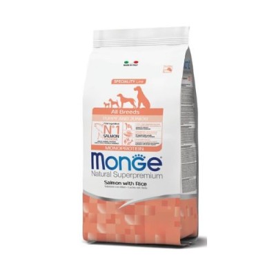 Monge Dog Natural All Breeds Puppy & Junior Salmone e Riso 12kg