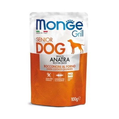 Monge Dog Grill Bocconcini in Jelly Mature con Anatra 100 g
