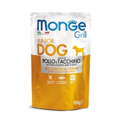 Monge Grill Bocconcini in Jelly Puppy e Junior con Pollo e Tacchino 100 g