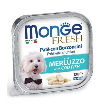 Monge Fresh Pate e Bocconcini con Merluzzo 100g