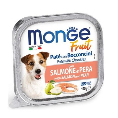 Monge Dog Fruit Patè e Bocconcini con Salmone e Pera 100 gr