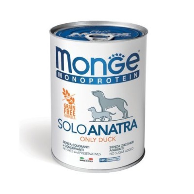 Monge Dog PatÃ¨ Monoproteico SOLO Anatra Lattina 400 g