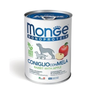 Monge Dog PatÃ¨ Monoproteico Coniglio e Mela Lattina 400 g
