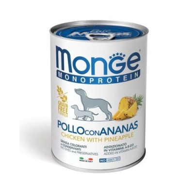 Monge Dog Pate Monoproteico Pollo e Ananas Lattina 400 g