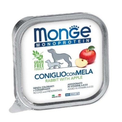 Monge Dog PatÃ¨ Monoproteico Coniglio e Mela Lattina 400 g