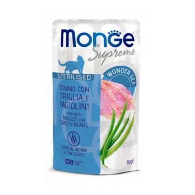 Monge Cat Supreme Adult Sterilised Tonno con Triglia e Fagiolini Busta 80gr