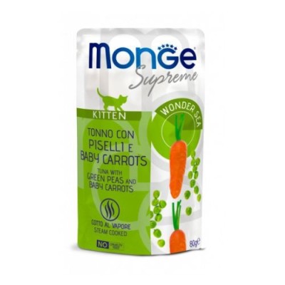 Monge Cat Supreme Kitten Tonno con Piselli e Baby Carrots Busta 80gr