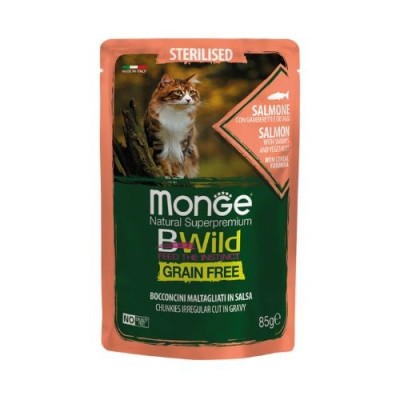 Monge Cat BWild Adult Sterilized Salmone Gamberetti e Ortaggi Busta 85gr