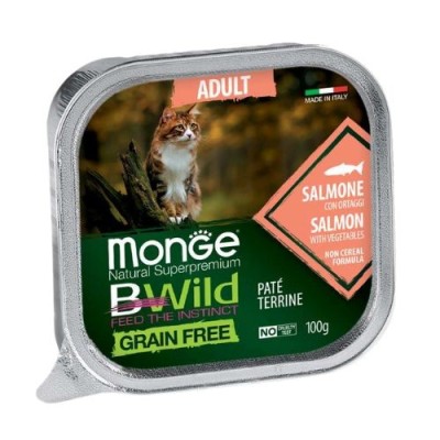 Monge Cat BWild Adult con Salmone e Ortaggi Patè in Vaschette 100gr