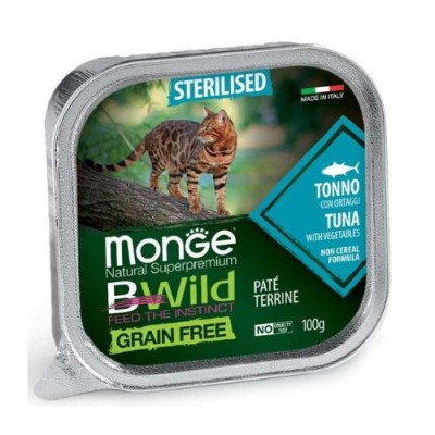 Monge Cat BWild Adult Sterilized Tonno e Ortaggi Vaschetta in Patè 100gr
