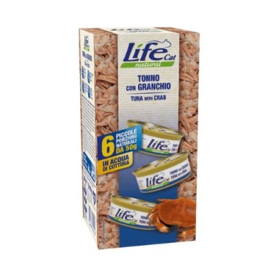 Life Cat Natural Multibox Tonno con Granchio Lattine 6x50gr